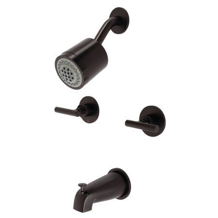 Kingston Brass KBX8145CML Two-Handle Tub and Shower Faucet, Oil Rubbed Bronze KBX8145CML
